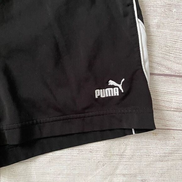 Puma sport lifestyle women S pull on athletic shorts w/ elastic waist B&W - Picture 2 of 6
